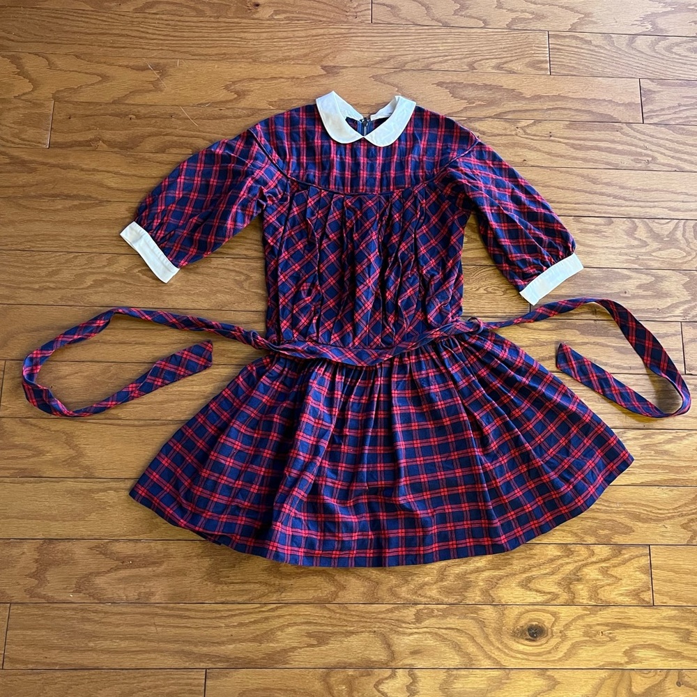 Kate Greenaway Vintage plaid dress— size 6